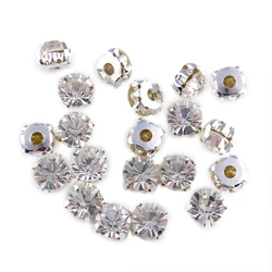 Hot sale 3mm-10mm Shiny Crystal Rhinestone Sew on claw Silver set Rhinestones use for DIY accessories  free shipping