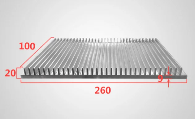 

260*20*100mm Heatsink Can be customized high-power electronic radiator aluminum radiator