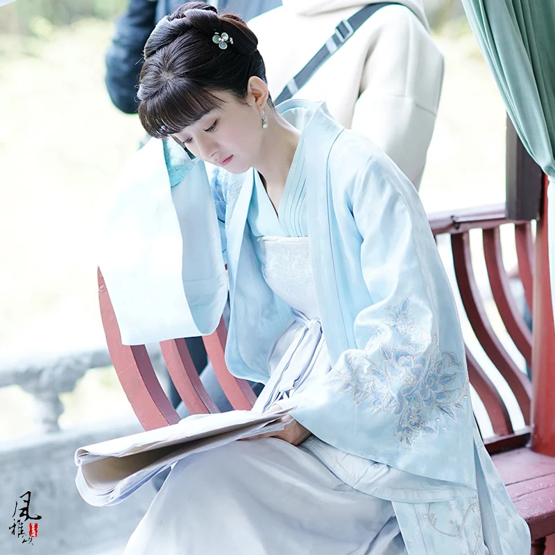 3 Designs Zhao LiYing Gentle Lady Embroidery Costume Ming Dynasty Rich Lass Hanfu Costume for Newest TV Play Legend of Ming Lan