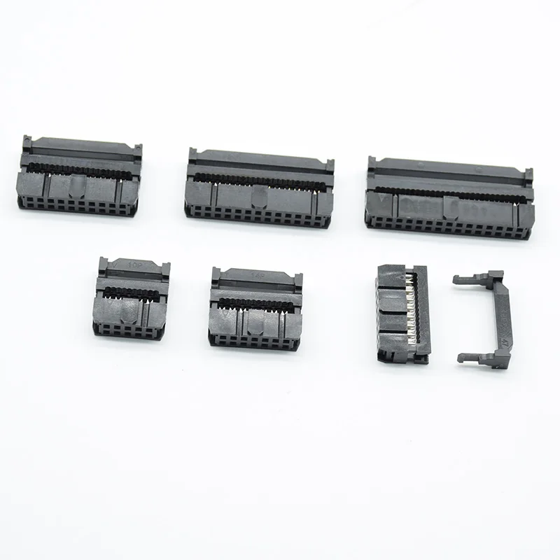 10sets  FC-10P  FC-14P FC-16P FC-20P/26P/30P/34P/40P IDC Socket 2x5 Pin Dual Row Pitch 2.54mm IDC Connector 10-pin cable socket