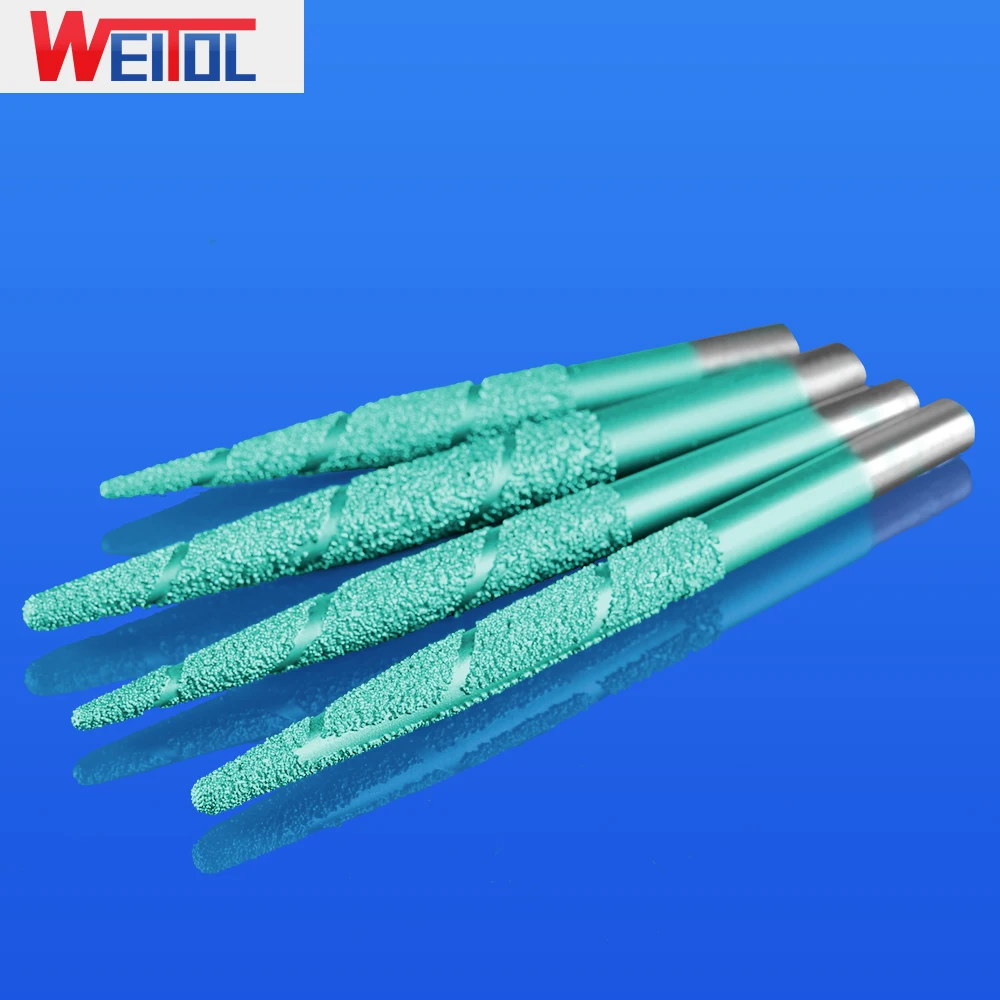 WeiTol 1 piece 12mm taper stone cutter bits Vacuum brazed stone bits granite carving tools stone milling cutters