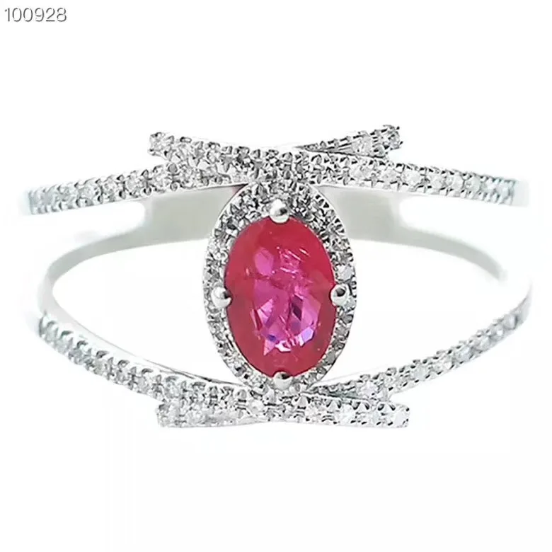 Best Engagement Ring Natural ruby ring Free shipping Natural and real ruby 925 sterling silver 5*7mm