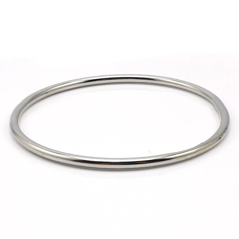 Stainless Steel Jewelry Bangle Casual Simple Silver Color Circle Bracelet For Women Drop Shipping