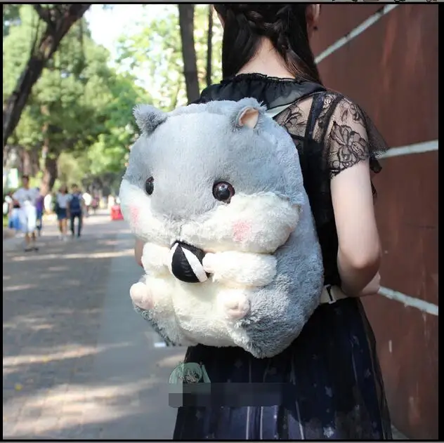 1 piece 3D Hamster mouse plush backpack cute Japanese stuffed rabbit kids toy girls schoolbag 4 colors