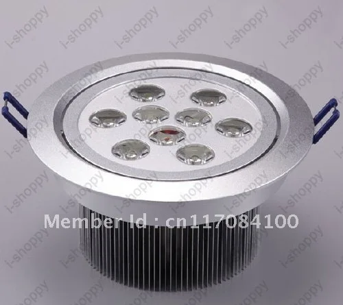 9W High power 9 LED Recessed Ceiling Down Cabinet Light Fixture Downlight Spotlight Bulb Lamp Warm/Pure White