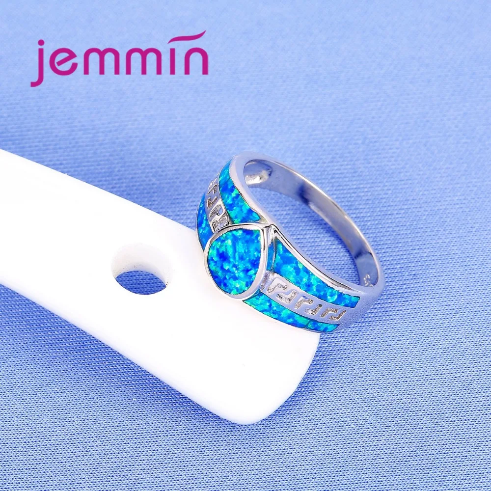 Birthday Gifts for Women Water Drop Shaped 925 Sterling Silver  Fashion Jewelry Blue Fire Opal Rings High Quality