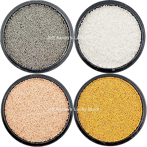 Cuentas de Caviar para decoración de uñas, accesorios para manicura, suministros para manualidades, herramienta de manualidades, Micro 3D de Metal, 0,6 MM, 1 olla