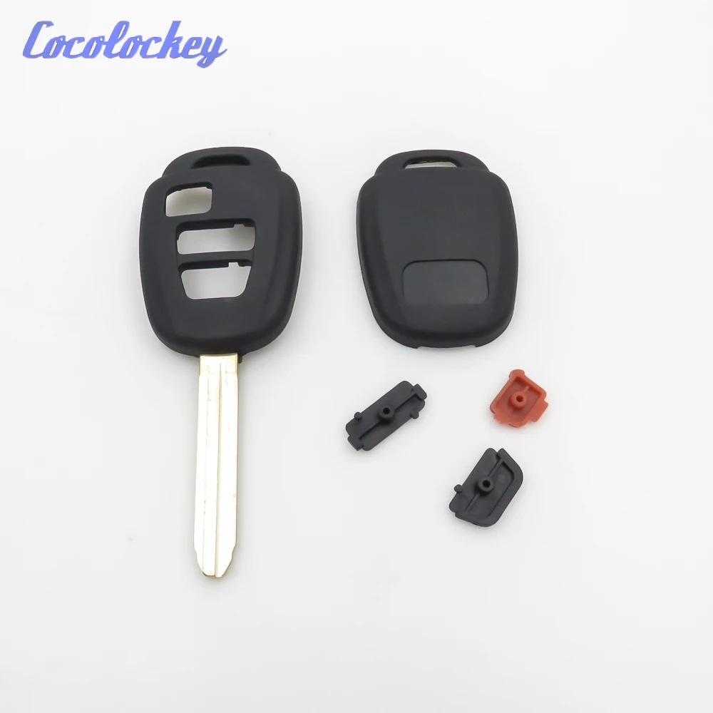 Cocolockey 3ボタンの交換リモートキーシェルケースfobフィットトヨタRAV4ハイランダーfobキー包茎3ボタンなしロゴ