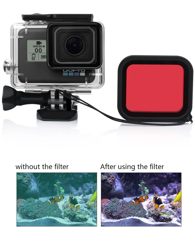 Funda impermeable para GoPro Hero7 6 5 Black 45M, accesorios de cámara deportiva, carcasa de marco protector/caja/filtro de buceo/insertos antivaho