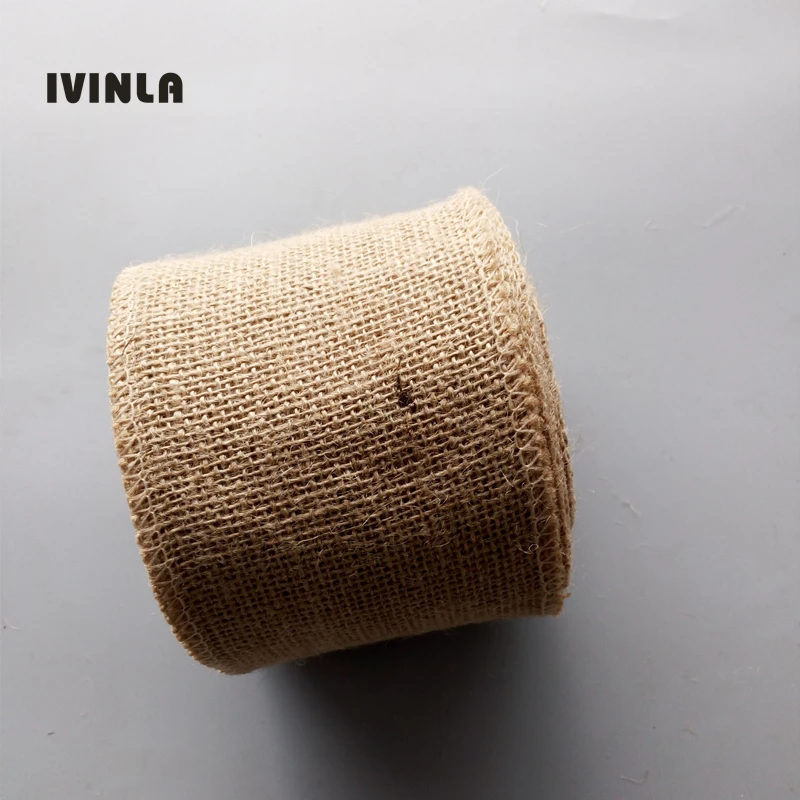 2PCS/Lot 10CMx10M Natural Vintage Hessian Jute Burlap Roll  For Country wedding Party  Decoration Gift Packing