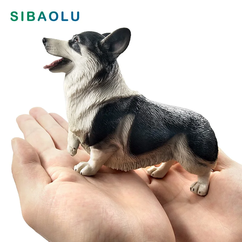 Simulation Cute big Corgi dog Farm Animal Model Figurine statue PVC figure home decor fairy garden decoration accessories modern