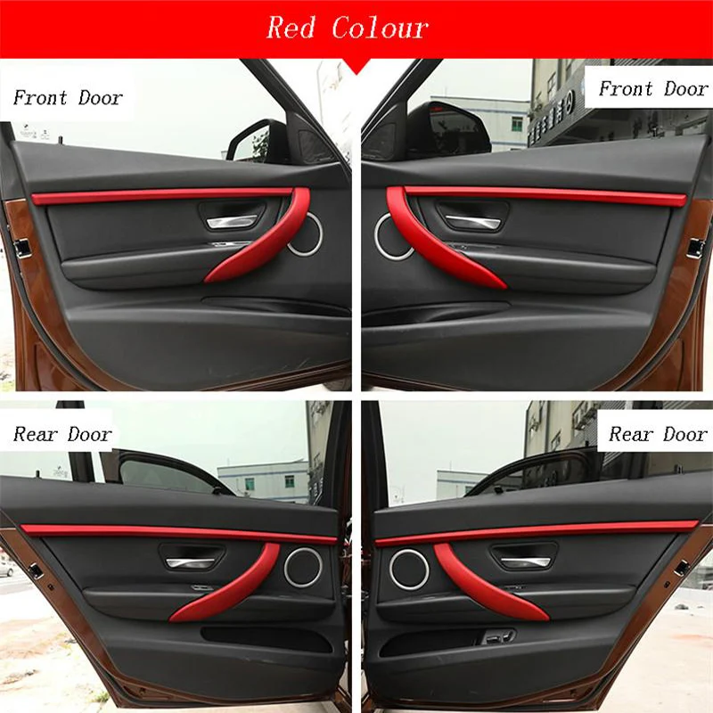 Car Styling Auto Door Armrest panel Decoration Covers Stickers Trim For BMW 3 Serise F30 3gt F34 2017-2019 interior Accessories