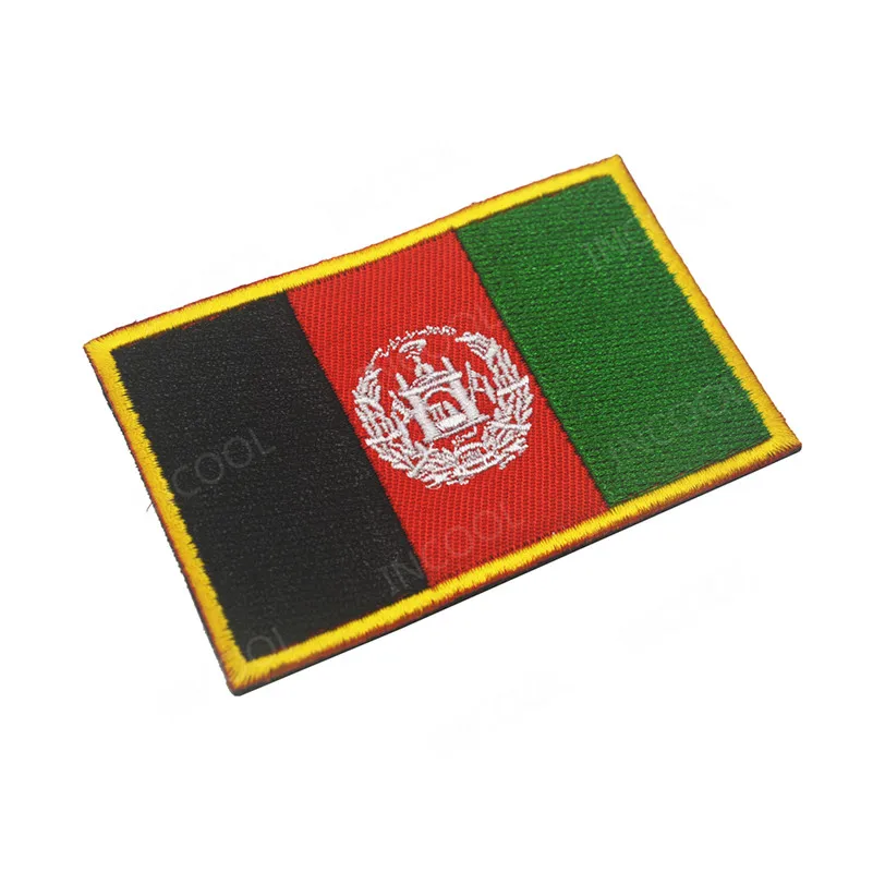 3D Embroidery Patch Afghanistan Flag Patches Appliques Armband Shoulder Embroidered Patch For Clothing Backpack