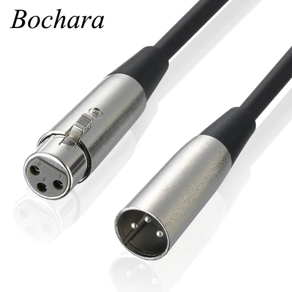 Bochara 3pin kabel xlr męski na żeński podwójne ekranowanie kabel Audio do mikser do mikrofonu 1m 1.8m 3m 5m 6m 7.5m 10m