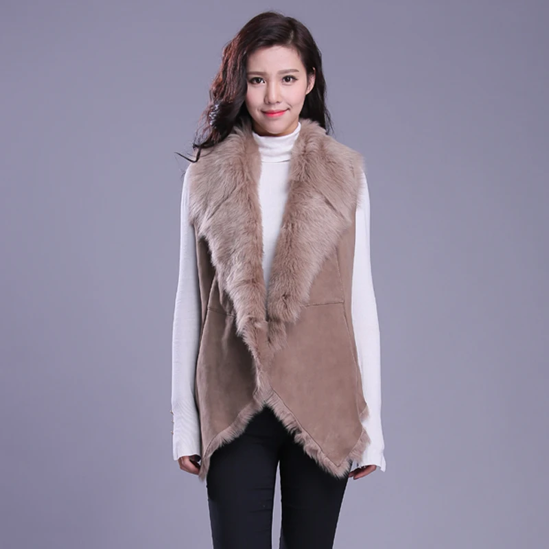 Fur Vest Women Shearling Jacket Fur Coat Tuscany wool Outerwear TJ004