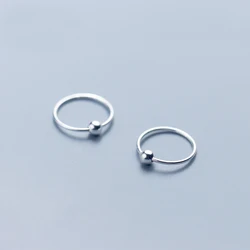 MloveAcc Pure 925 Sterling Silver Small Mini Plain Ball Round Hoop Huggie Earrings 6mm 8mm 10mm 12mm for Women Men Kids Girls