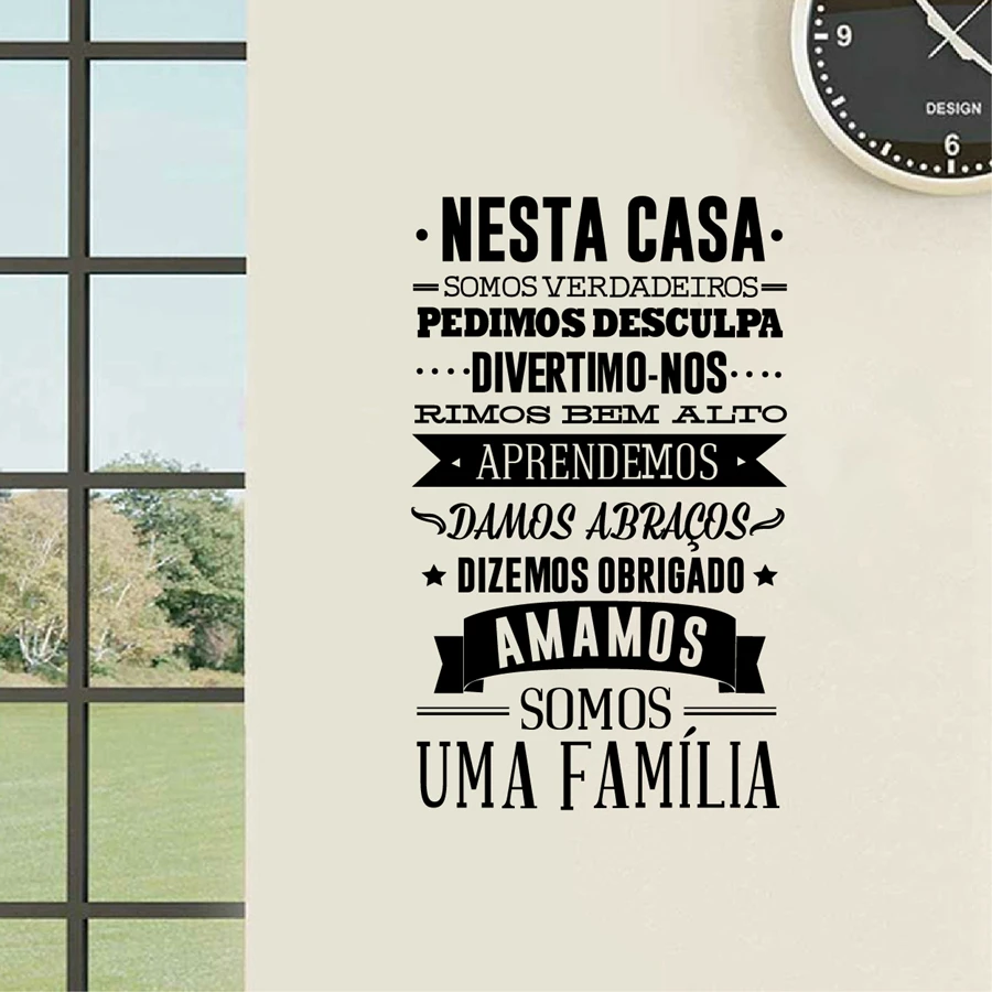 Portuguese house rules Wall Sticker Home Decoration , Portuguese Version Wall Decals Nesta Casa em Vinil Autocolante