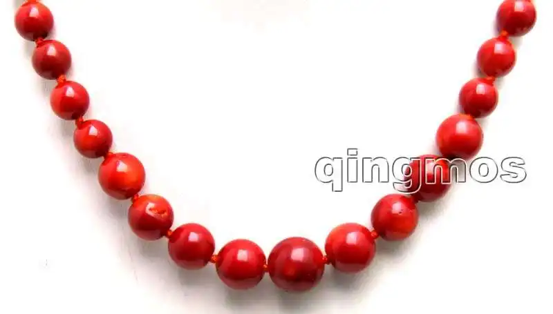 SALE Big 9-15mm Red Round High Quality natural coral Long 34 