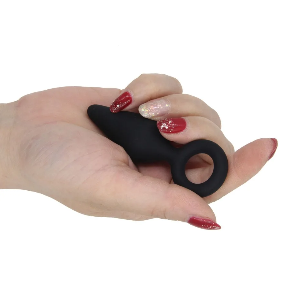 100% Silicone Anal Plug For Beginner Black WaterproofProstate Massager Butt Plug Anal Sex Toys
