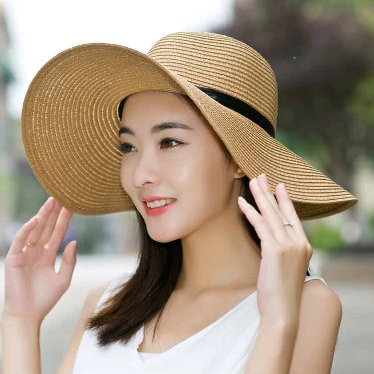 

Summer Sun Hat Female Visor Wide Brim Sun Shade Hats Korean Version Fashion Sunscreen Beach Bowknot Cool Casual Caps H116