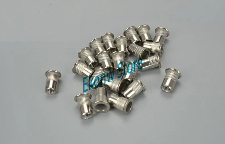 30Pcs M3 M4 M5 M6 M8 M10 Stainless Steel Knurled Flat Head Rivet Nuts Rivet Insert Nutsert Cap