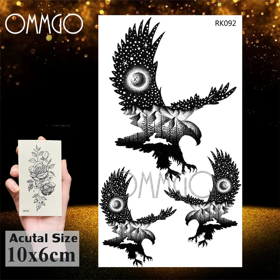 OMMGO Black Mountain Minimalista Tatuaggi Temporanei Sticker Piccolo di Modo Degli Uomini Delle Donne Del Tatuaggio di Falsificazione Custom Tatuaggi Art Braccio Impermeabile