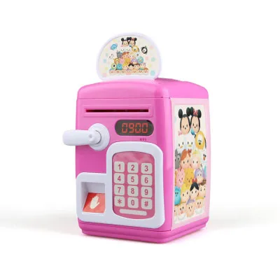 Creative Piggy Bank Automatic Roll Money Boy Girl Birthday Gift Queen Child Password Cartoon