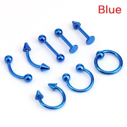 8pcs/lot 16G Titanium Anodized Stainless Steel Body Jewelry Helix Piercing Ear Eyebrow Nose Lip Captive Rings Fast shipping