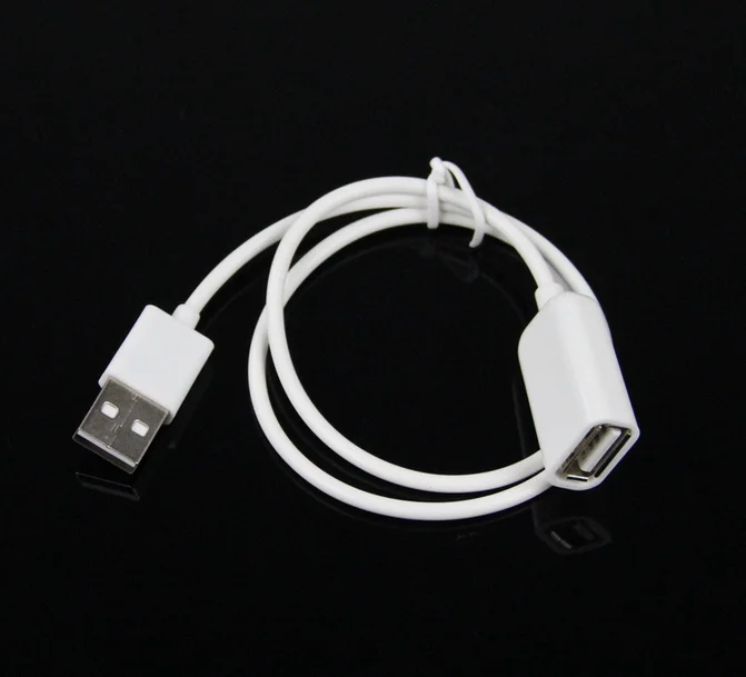 2pcs 50CM USB 2.0 Male to Female Extend Extension Cable Cord Extender For PC  phone tablet white