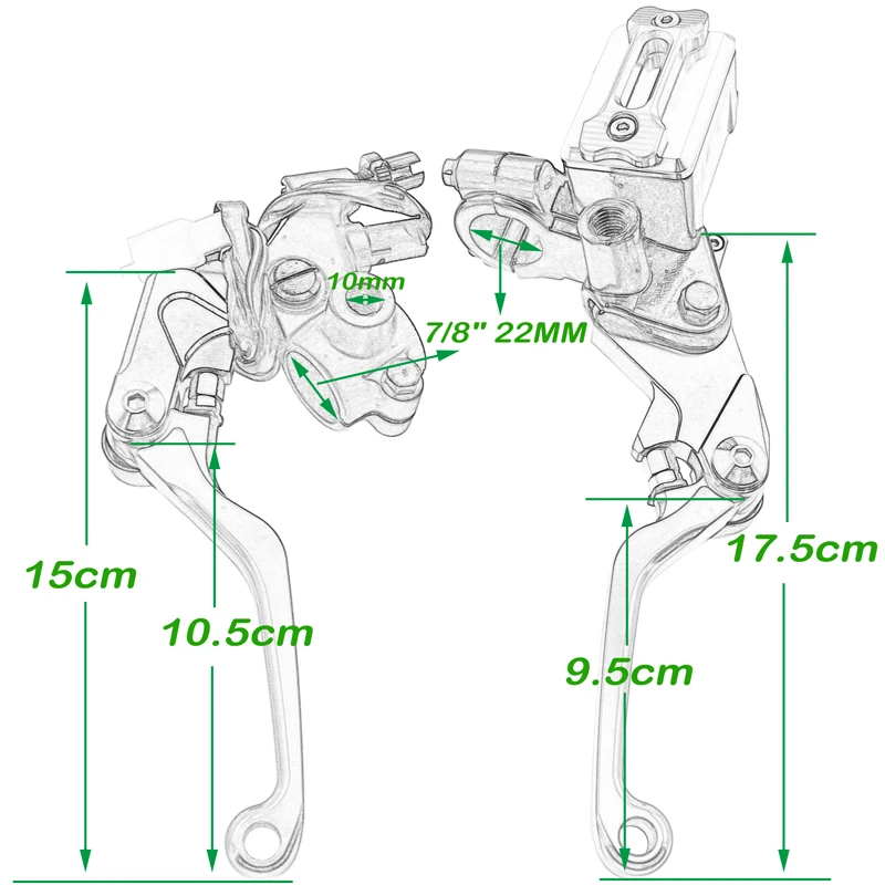 7/8" 22mm Brake Hydraulic Master Cylinder Kit Reservoir Levers For Suzuki RM 85 125 250 RMZ 450 DRZ 400R 400S SM DR250R 250SB