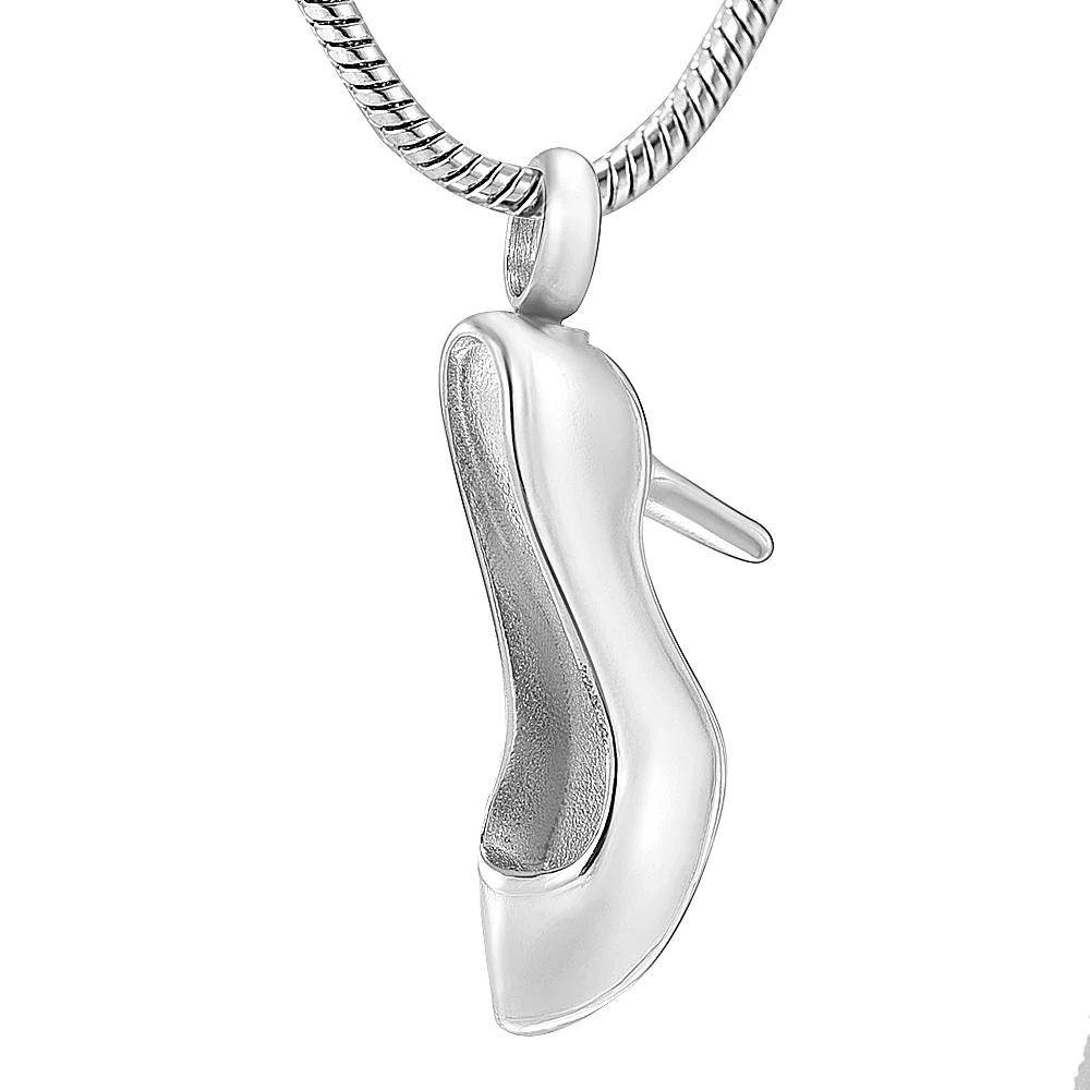 

High-heeled Shoes Cremation Memorial Jewelry 316L Stainless Steel Ashes Urn Keepsake Pendant Necklace for Women