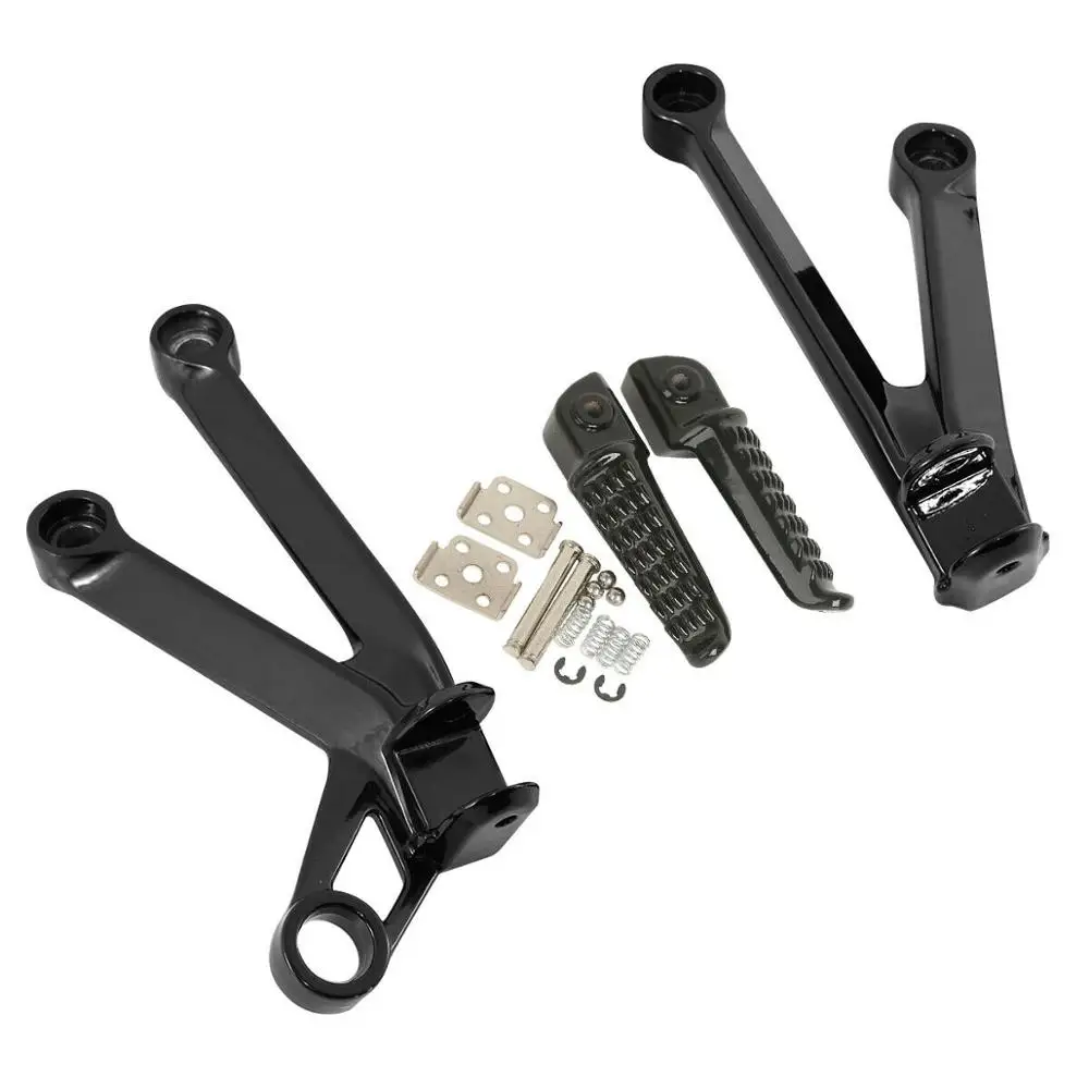 Motorcycle Passenger Foot Pegs Footrest Brackets Set For Kawasaki Ninja ZX10R 2004-2005