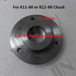 Rosca do eixo Chuck Flange Placa traseira, Placa adaptadora de placa base para K11-80, K12-80, 3 