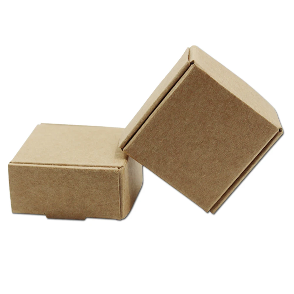 5.8*5.8*3.2cm 100Pcs/ Lot Brown Kraft Paper Gift Storage Pack Box 2.28