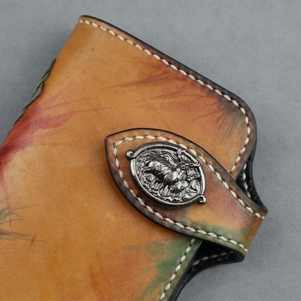 Elk Concho with Double Screws DIY Leathercraft Hardware Antique Nickel Finish Handbag Metal Accessories for Leather