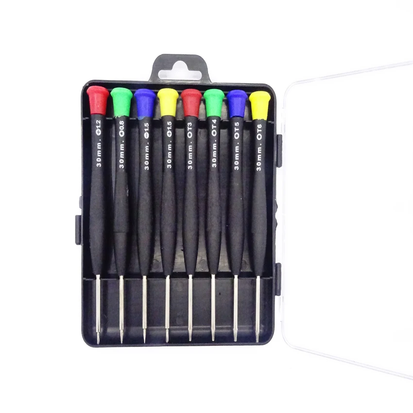 Hot sale 8pcs/set multifunction screwdriver set 0.8MM/1.2MM/1.5MM/T3/T4/T5/T6 Disassemble tool for iphone or electronic product