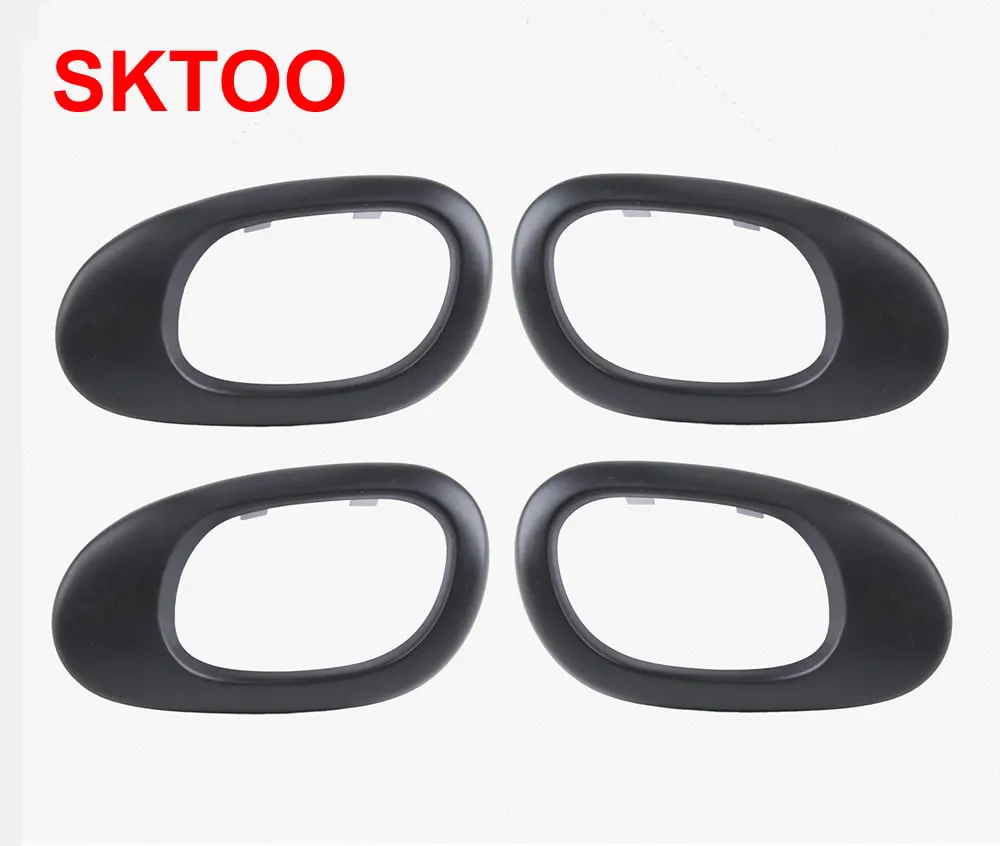 

SKTOO 4pcs Door handle frame For Peugeot 206 207 Citroen C2 left and right door handle Door inner handle frame Black