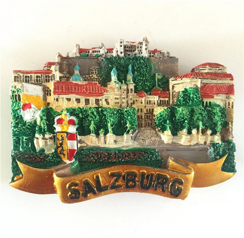 Hot Sale Hand-painted Salzburg, Austria 3D Fridge Magnets Travel Souvenirs Refrigerator Magnetic Stickers Home Decoration