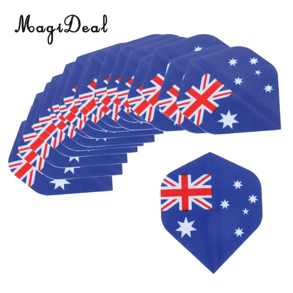 MagiDeal 20 Pcs Standard Dart Flights Professional Extra Strong Darts Accessories - 4 Kinds of National Flag Pattern Design