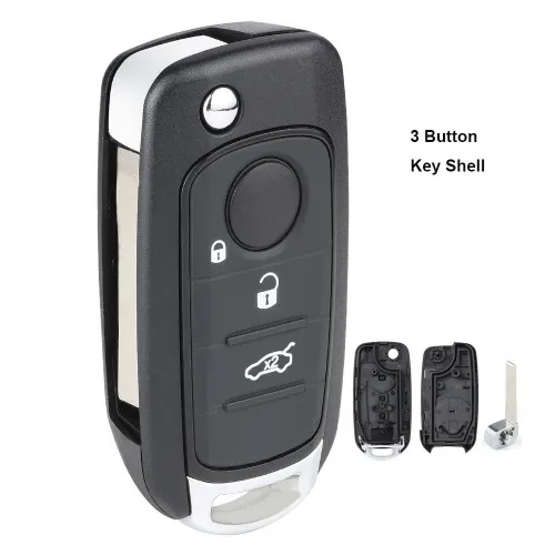 

KEYECU Replacement Folding Remote Key Shell Case Fob 3 Button for Fiat 500, 500X, Toro