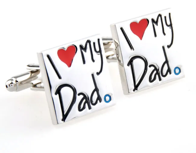 Lepton I Love My Dad أزرار أكمام مجنونة تعزيز هدية عيد الأب أزرار أكمام للرجال ، شحن مجاني