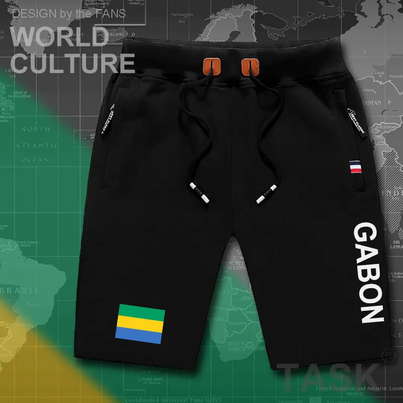 Gabonese Republic Gabon mens shorts beach man men's board shorts flag workout zipper pocket sweat bodybuilding 2017  Gabonaise