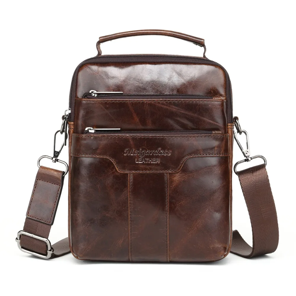 Meigardass Vintage Echt Lederen Schoudertas Mannen Kleine Toevallige Messenger Bag Mannelijke Crossbody Tassen Voor Mannen Handtassen Purse