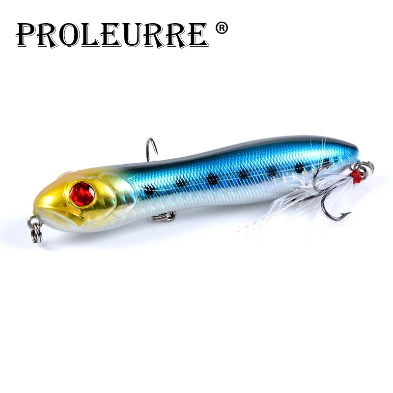 

1Pcs Pencil Fishing Lure 10cm 16g Snake Head Fishing Wobbler Artificial Bait Hard Crankbaits Feather Hook Minnow Fishing Bait