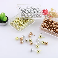 TUTU 70pcs/set gold sliver color PushPins Assorted Paper Map Cork Board Capped Headed Fixing Thumb Tacks Pin Office School H0033