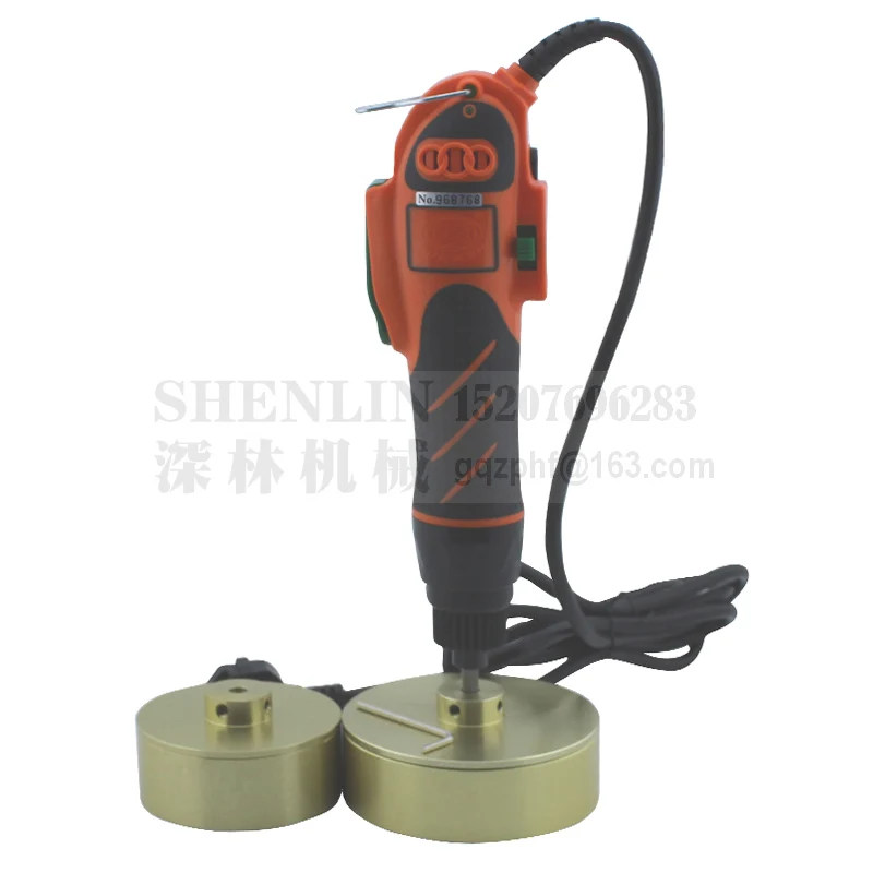 SHENLIN-máquina de tapado de botellas, herramienta de tapado manual de 50-70mm, máquina de tapado eléctrico con portabrocas dorado de 110V y 220V
