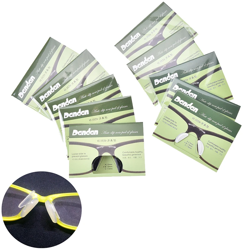 

20pcs=10Pairss Black/White Color Silicone Anti Slip Nose Pads for Eyeglasses Sunglass Glass Spectackles Braces Supports