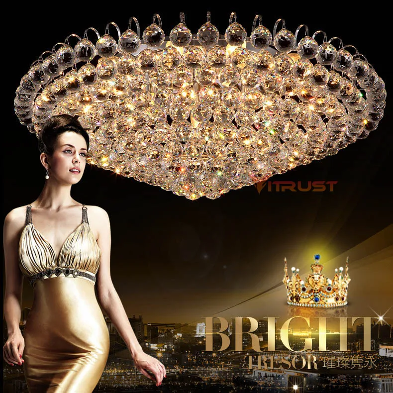 

Top K9 Crystal LED Ceiling Light Fixture for Home Modern Light Fixtures for Bedroom Indoor Lighting Lustre De Cristal