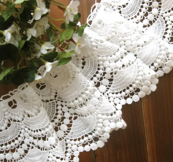 10 Yards Off White Cotton Lace Trim 100% Cotton Guipure Lace Trim by the yard