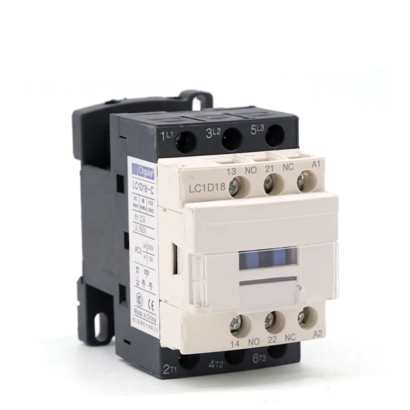 LC1-D18 AC Magnetic Contactor Three-phase Contactors  AC motor starter Relay Contactor 18A AC220V/380V 1NO+1NC